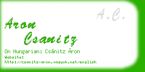 aron csanitz business card